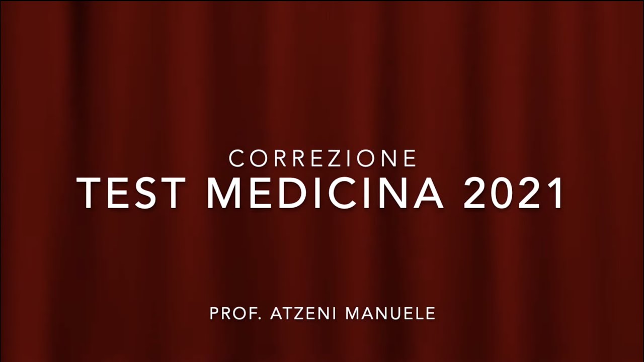 Correzione test medicina 2021 (CHIMICA)