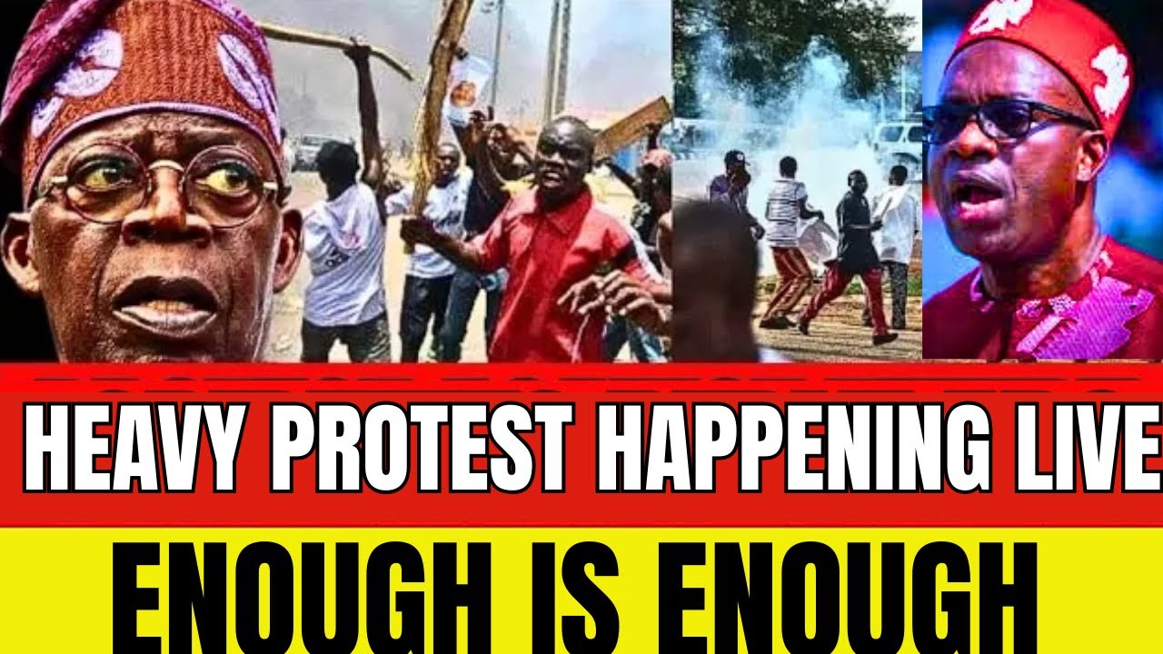 ENOUGH IS ENOUGH! HEAVY PROTEST AGAINST TINUBU, SOLUDO AS NIGERIANS DRAW BATTLE LINE OF WAR