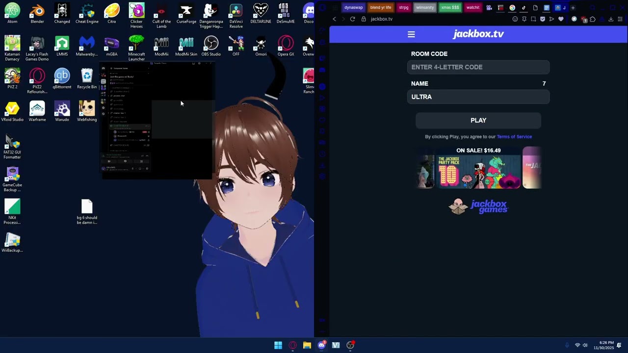 playing jackbox with the boys