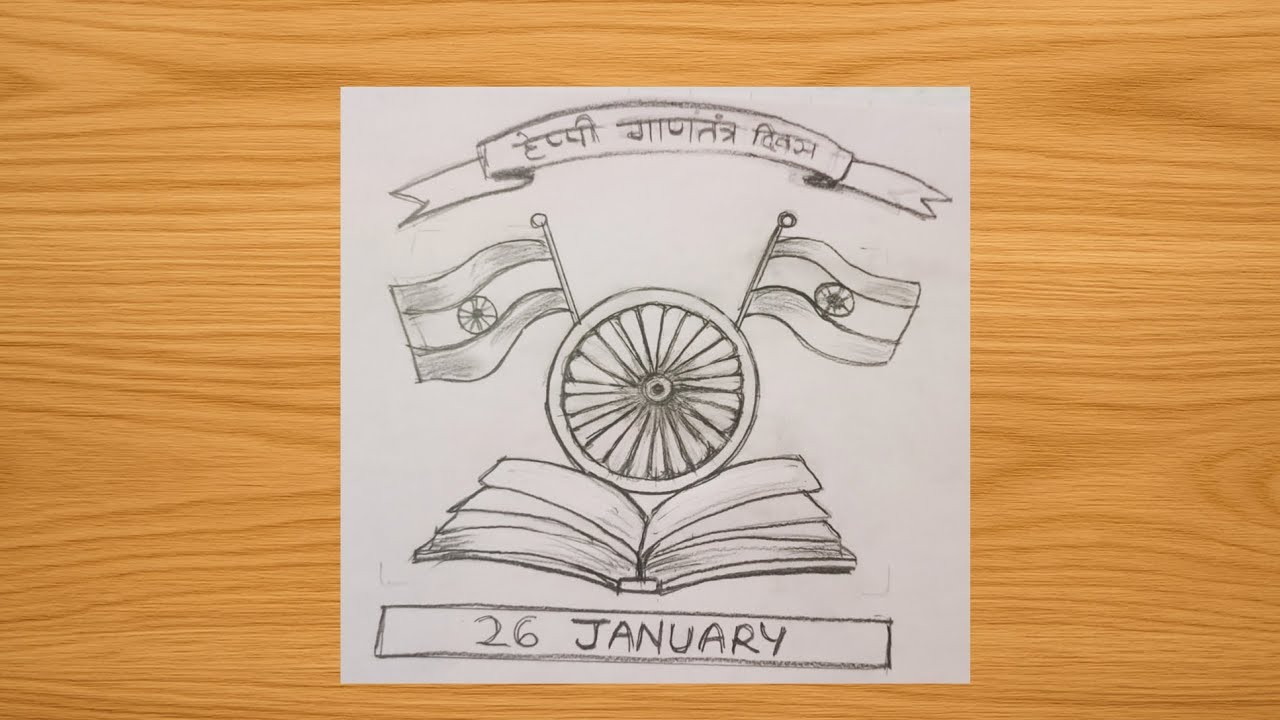 Republic Day Drawing 🇮🇳 | Indian Flag & Ashoka Chakra Pencil Art #republicdaydrawing#pencilart