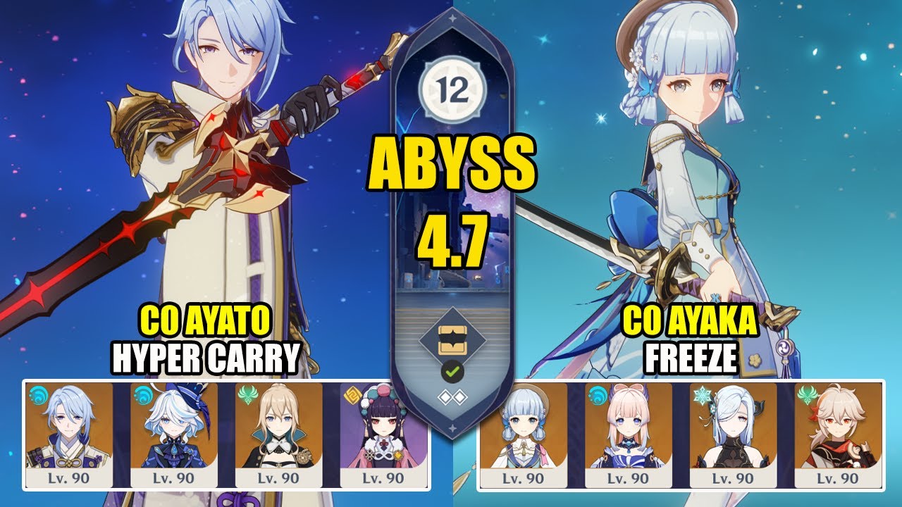 C0 Kamisato Ayato Hyper Carry & C0 Kamisato Ayaka Freeze | Spiral Abyss 4.7 | Genshin Impact 【原神】