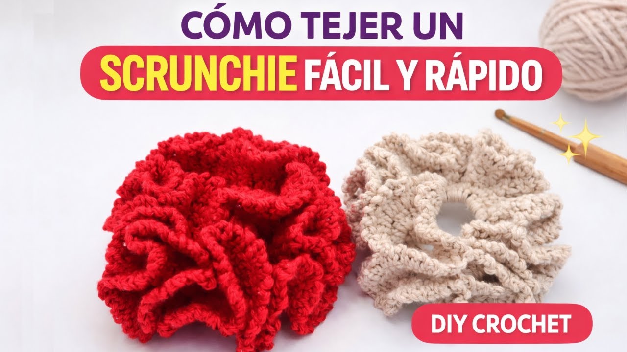 Como tejer un scrunchie facil y rapido diy crochet