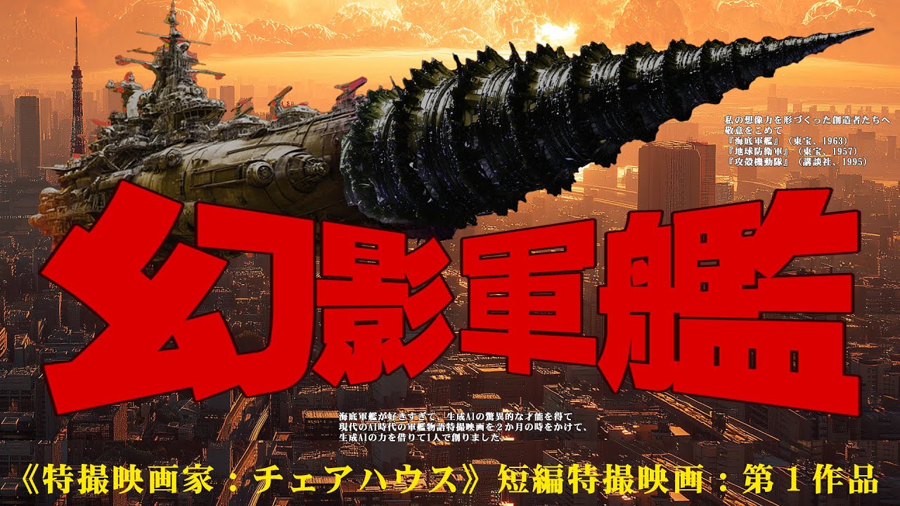 幻影軍艦 特撮短編映画（現代版：海底軍艦） - 最初の映画家になり、海底軍艦が好きすぎて創ってみました