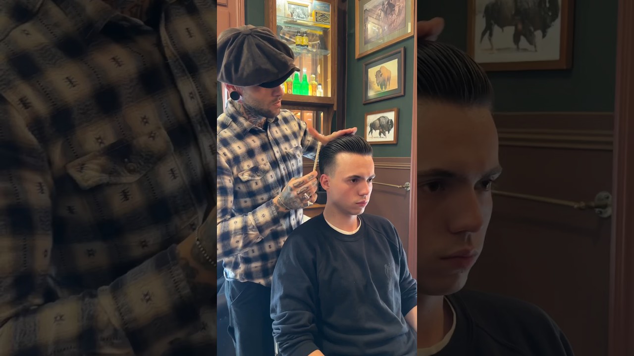 Classic haircut styled with Reuzel Green Grease Pomade