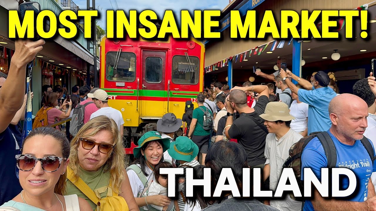 THAILAND TOUR 🇹🇭 THIS is The WORLD’s MOST FAMOUS TRAIN MARKET! | Street Food, Fresh Seafood & More