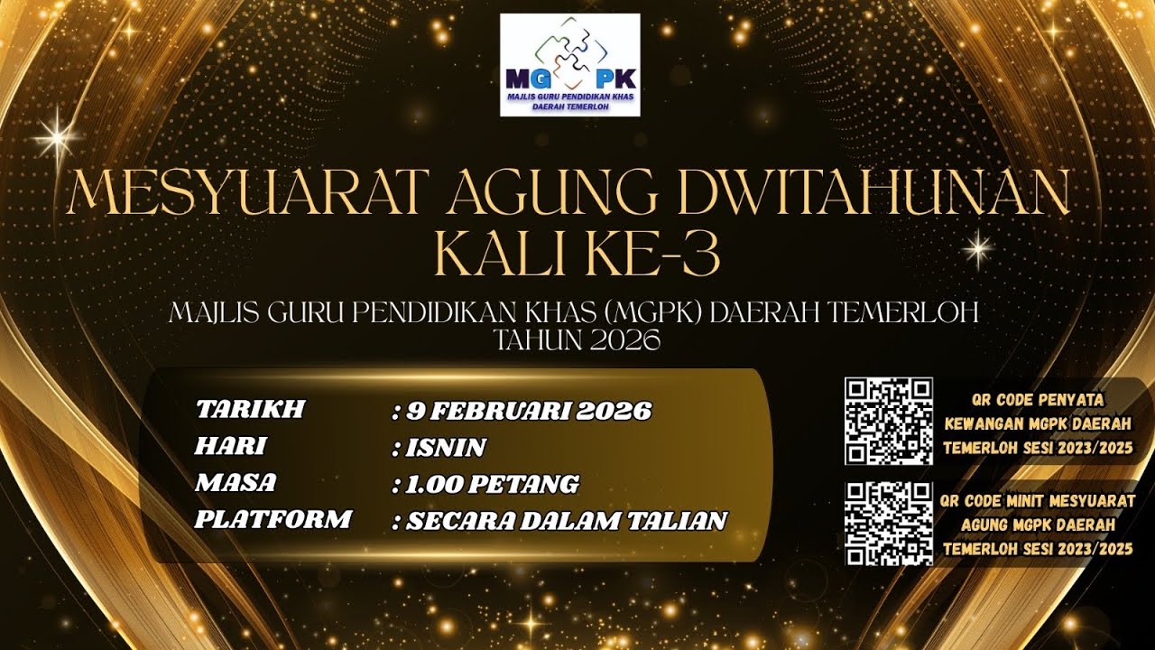 MESYUARAT AGUNG MGPK DAERAH TEMERLOH KALI KE-3