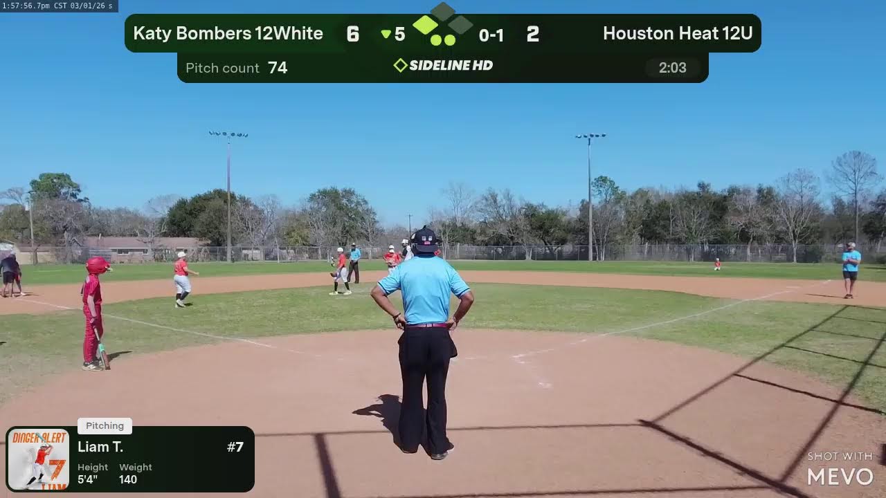 Katy Bombers 12White @ Houston Heat 12u (2026.03.01)