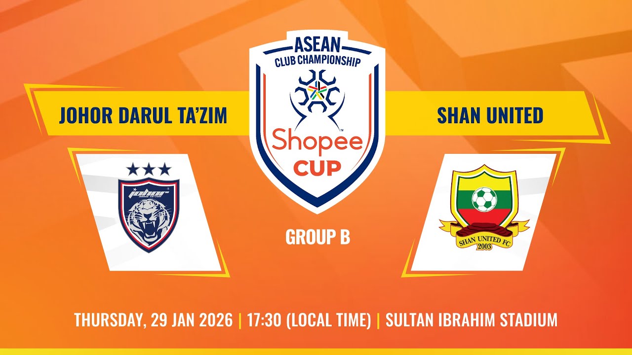 LIVE | Johor Darul Ta’zim (MAS) vs Shan United (MYA) | #ShopeeCup 2025/26 Group Stage