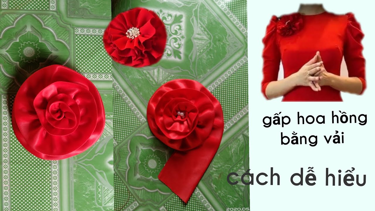 31/Hướng dẫn gấp hoa hồng bằng vải cực dễ/teach how to fold roes by fabric is super easy/