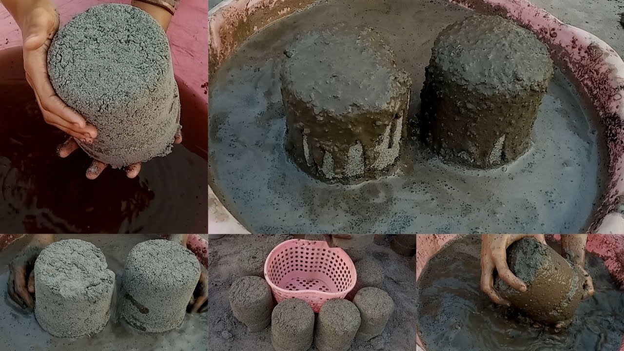Asmr||Mini pots series p(5) super soft dusty crunchy black concrete cement||relaxing mouthwatering 🥳