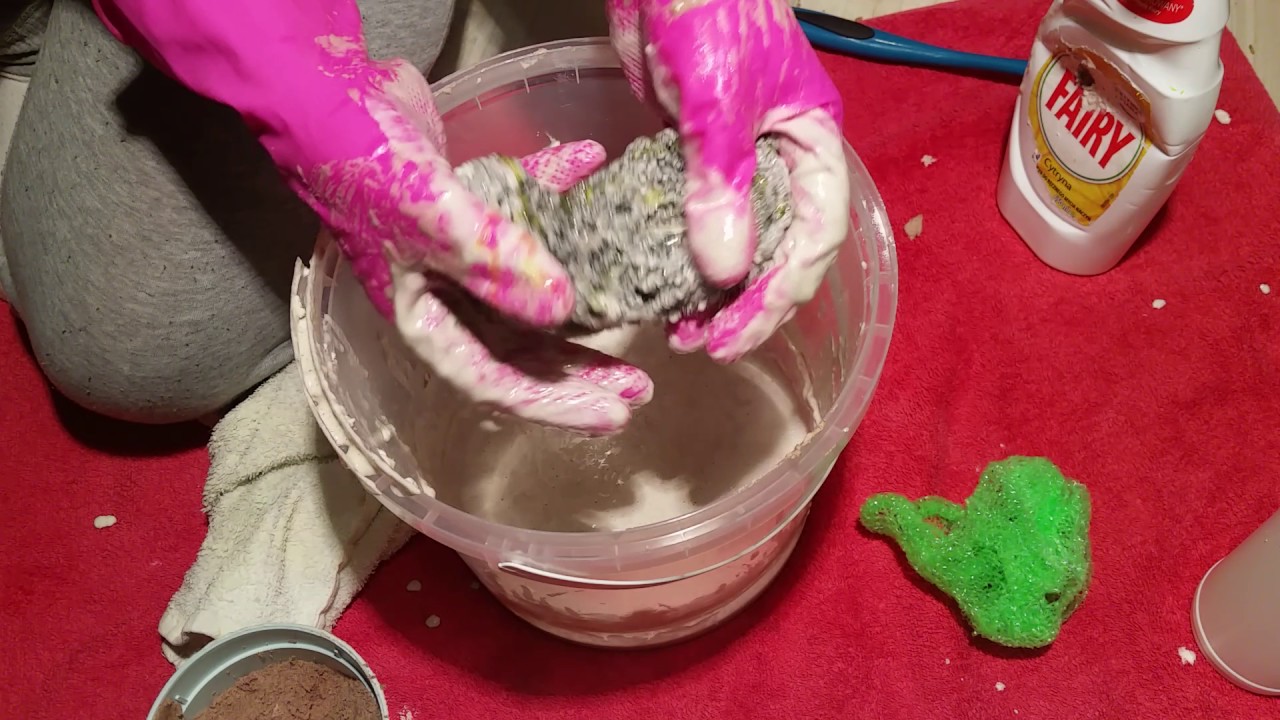 ASMR Playing with Ajax and cleaning products/steel and plastic scourer destruction