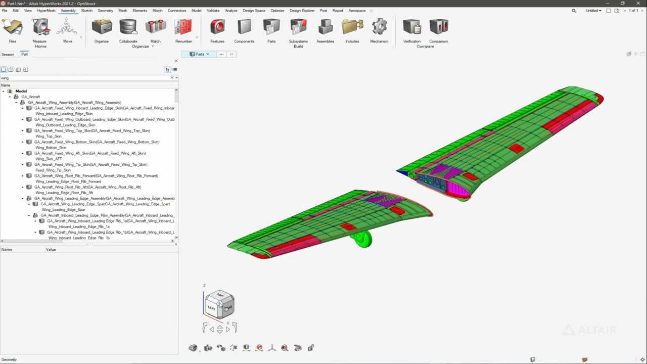 HyperWorks 2021:  Parts Browser, Creating and Saving a Library