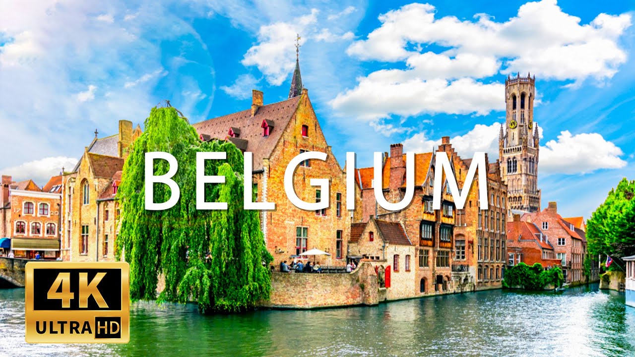 FLYING OVER BELGIUM (4K UHD) Amazing Beautiful Nature Scenery & Relaxing Music (4K Video Ultra HD)