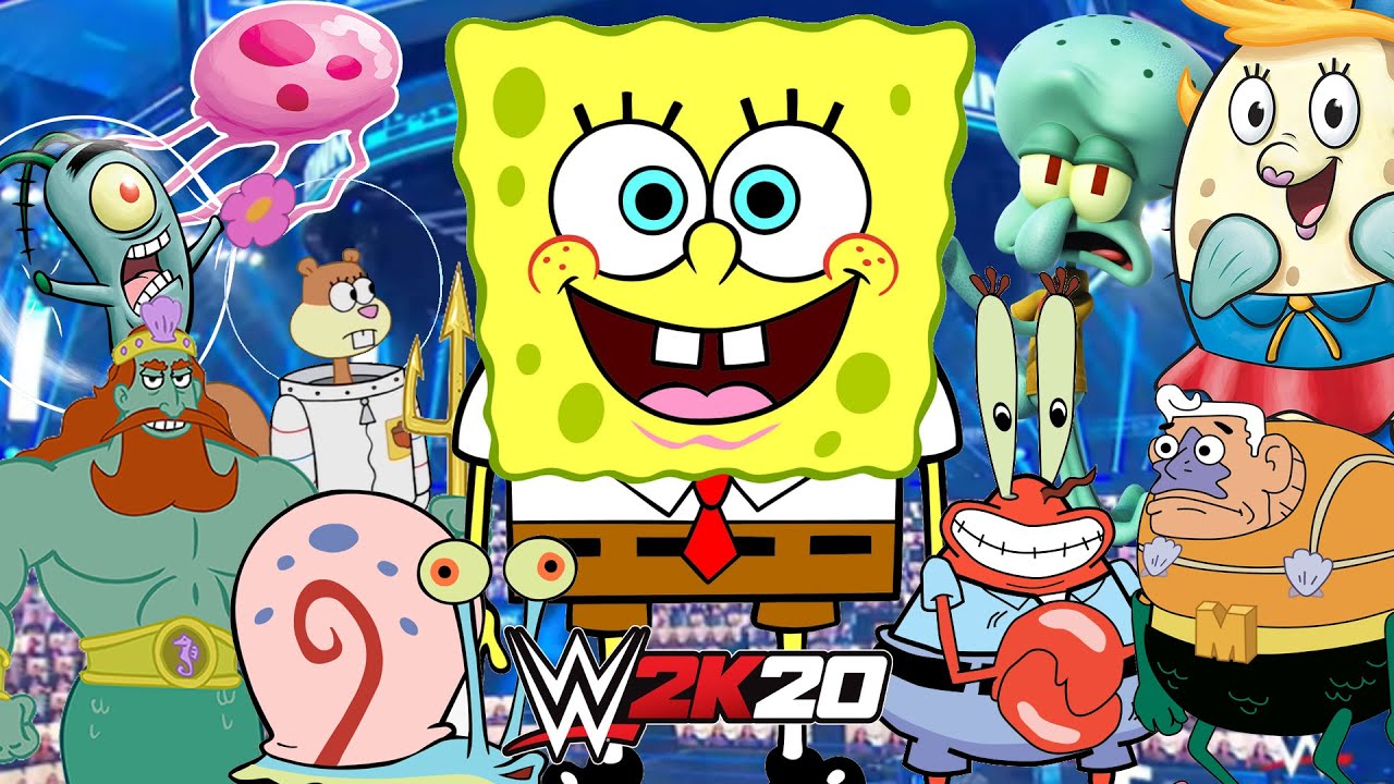 SPONGEBOB SQUARE PANTS FIRST BLOOD ELIMINATION MATCH | WWE 2K20