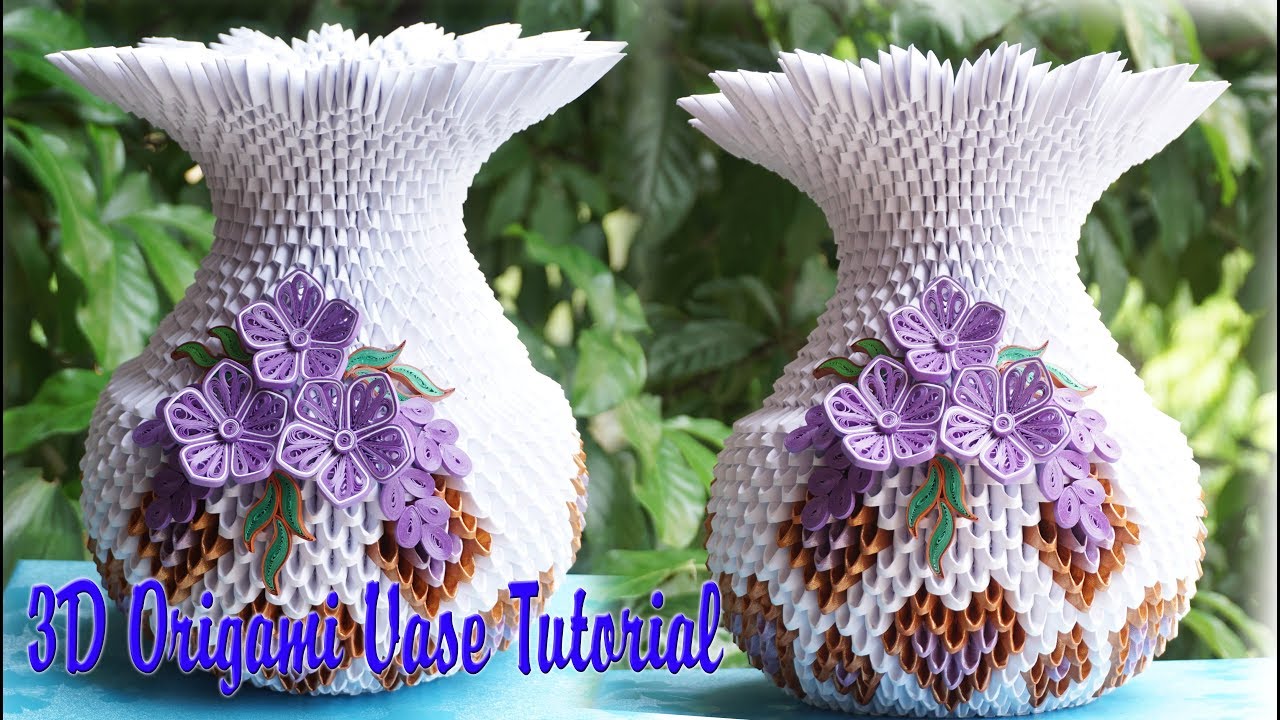 HOW TO MAKE 3D ORIGAMI VASE V1 | DIY PAPER VASE HANDMADE DECORATION TUTORIAL