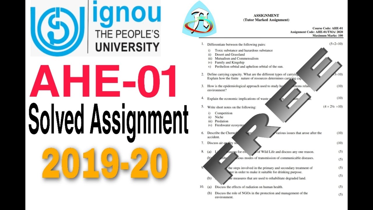 AHE 01 (2019-20) | FREE IGNOU SOLVED ASSIGNMENT