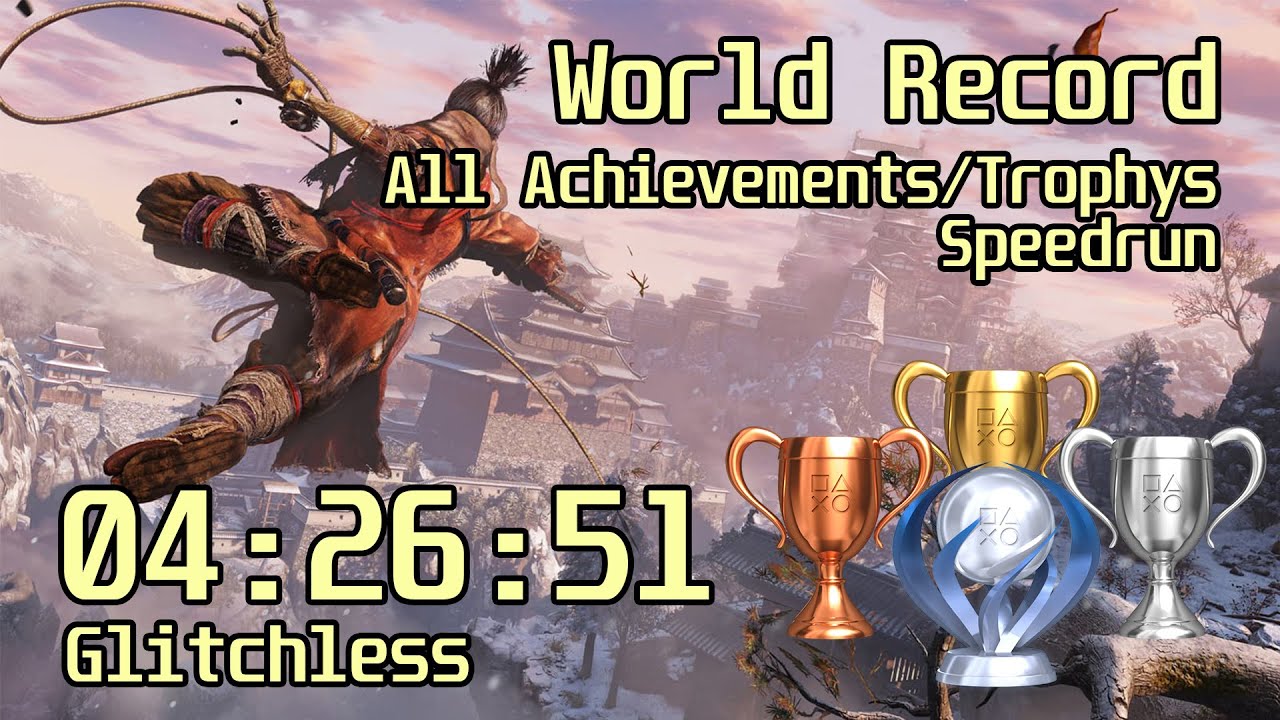 [WR][SEKIRO/隻狼] 全実績・全トロフィー獲得RTA 4時間26分51秒 (IGT/Glitchless) All Achievements Speedrun World Record