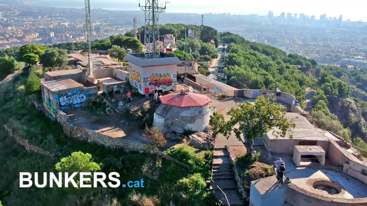 Vista aérea de los búnquers del Carmel (Bunkers Turó de la Rovira)