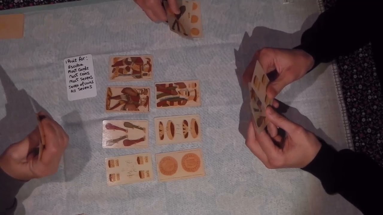 Escoba - Renaissance Spanish Card Game Play.