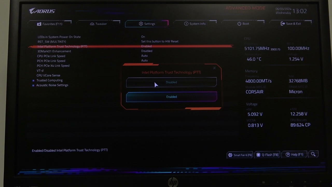 How To Enable & Disable PTT In Gigabyte Z790 AORUS Elite X WiFI