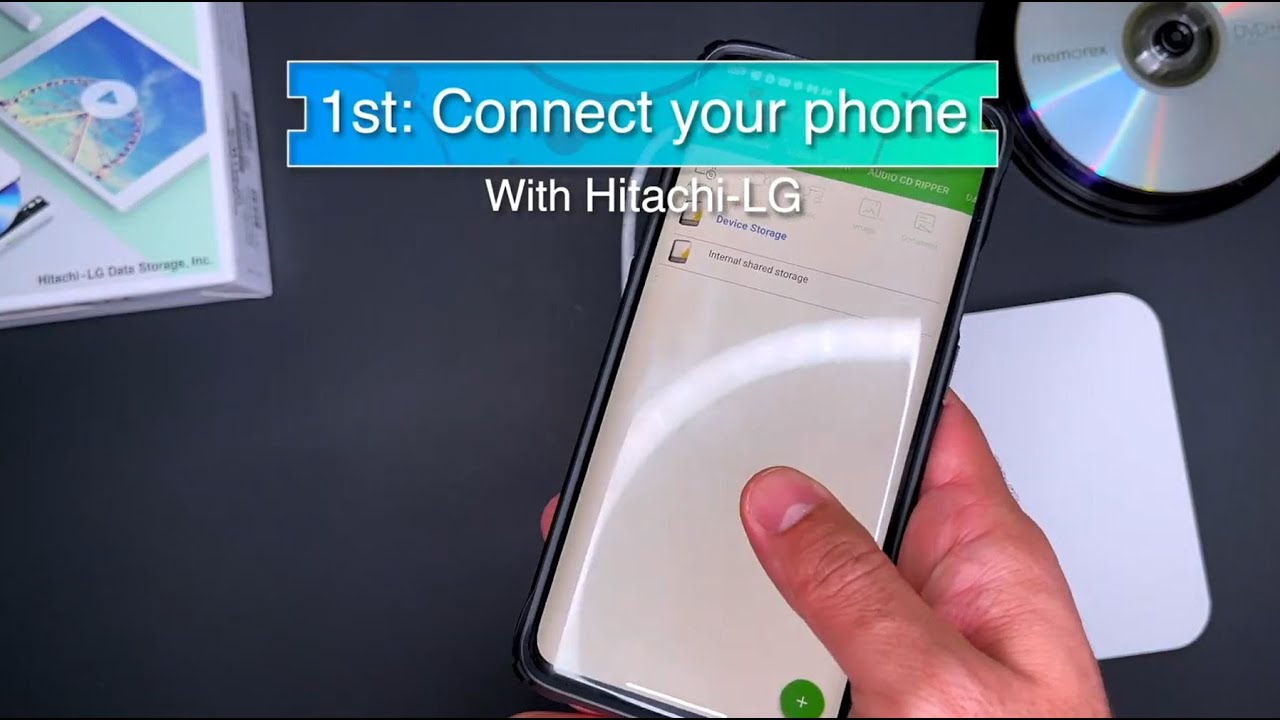 Portable DVD for Multi OS-Smartphone usage scene of DiscLink