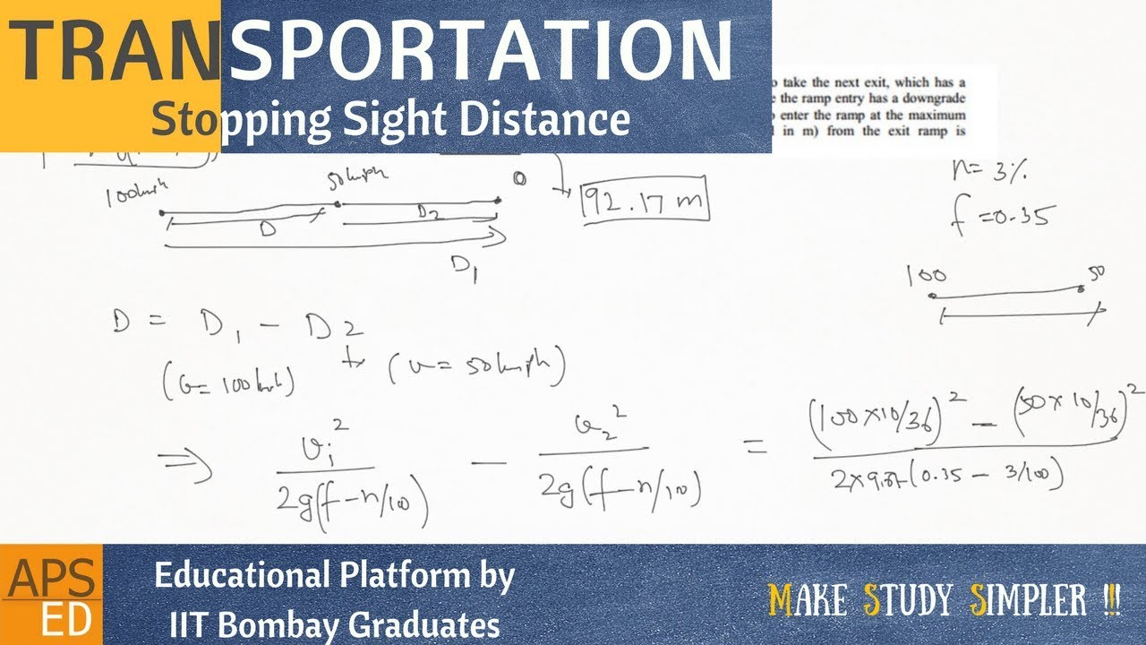 Stopping Sight Distance | Highways | Transportation