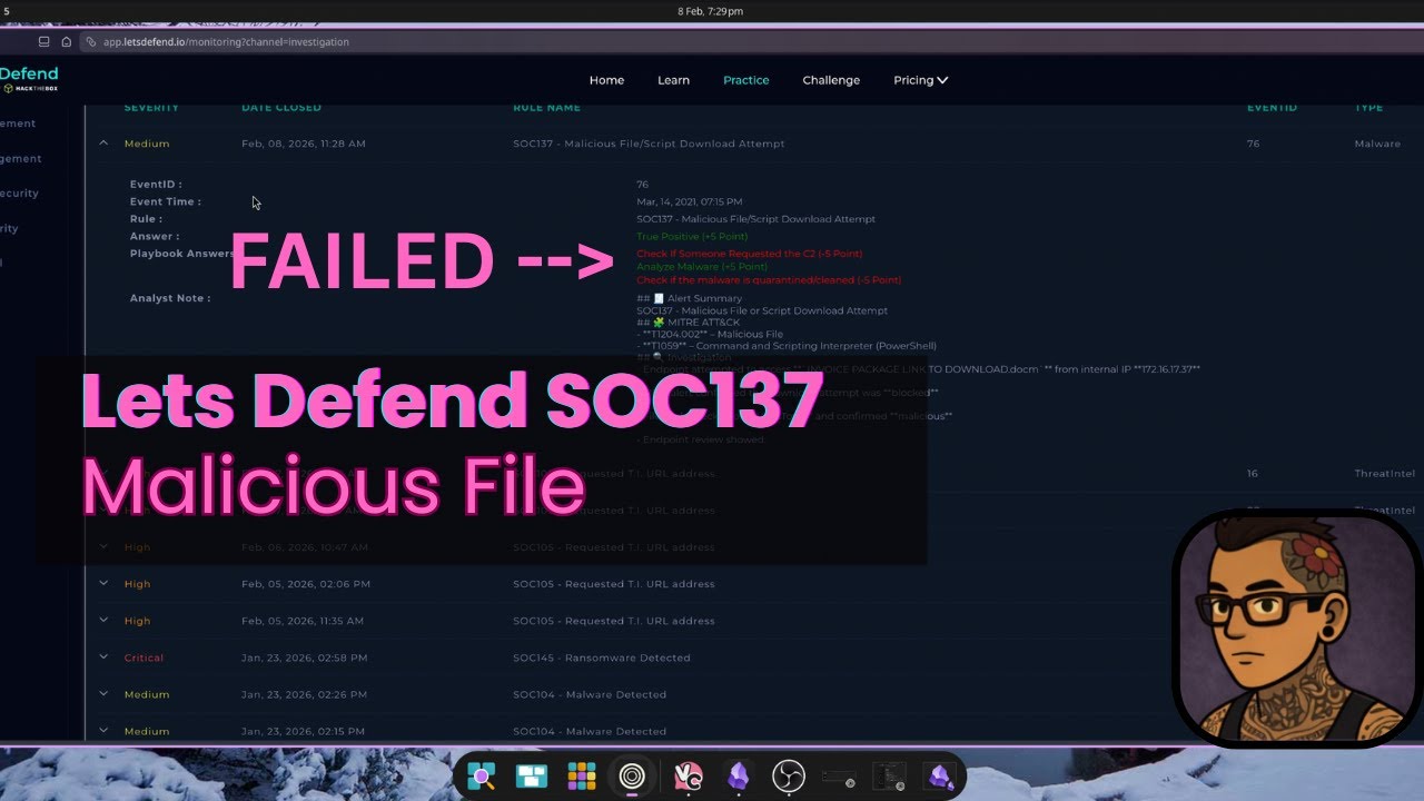SOC137 Alert Investigation (EventID 76) | Malicious DOCM Blocked | LetsDefend SOC