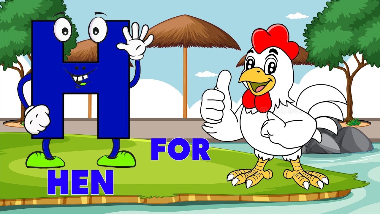 H for HEN Learn ABC  Kids Cartoon