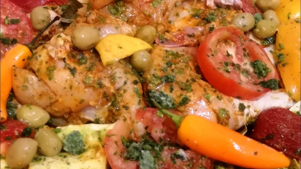 دجاج بالخضرة متنوعة في الفرن يا سلام🐓