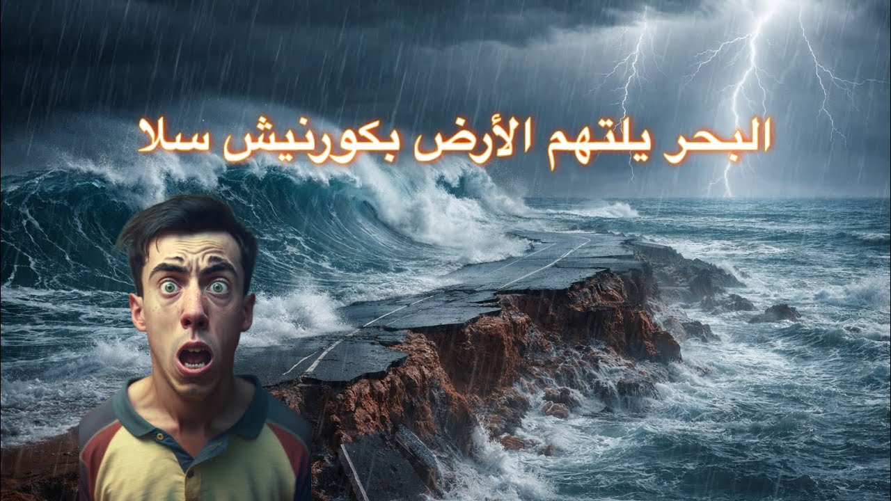 الخطر على كورنيش الموت بسلا… البحر يلتهم التربة ويتقدم نحو المنازل والطريق 😮