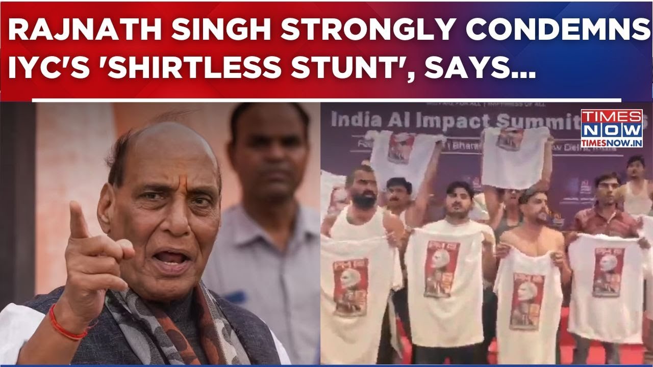 AI Summit Fury: Rajnath Singh Hits Out At Rahul Gandhi, Slams IYC 'Shirtless, Shameless' Protest