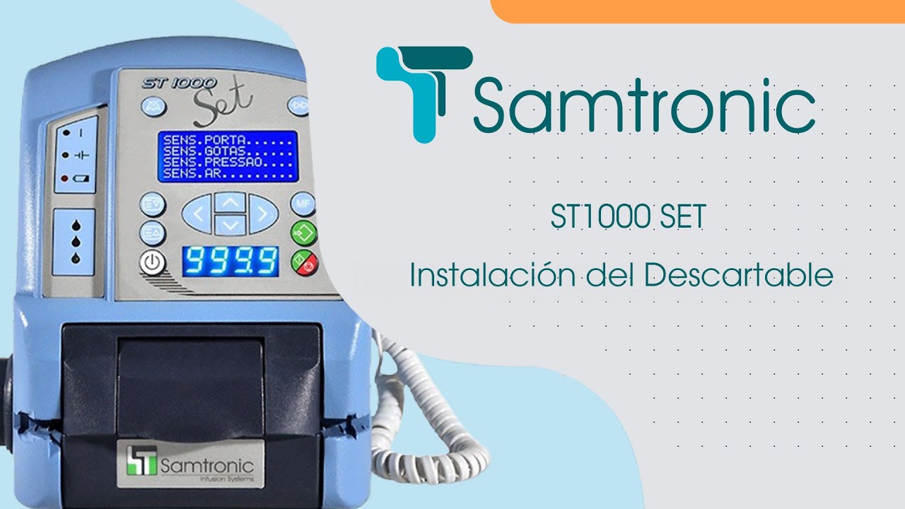 Instalación del Descartable - Bomba de infusión | ST1000 SET Samtronic