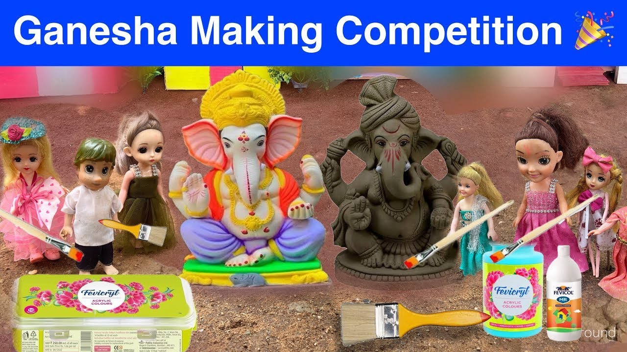Ganesha Making Competition🤩 யார் செஞ்ச விநாயகர் நல்லா இருக்கு ❤️ | DIY ganesha barbie tamil