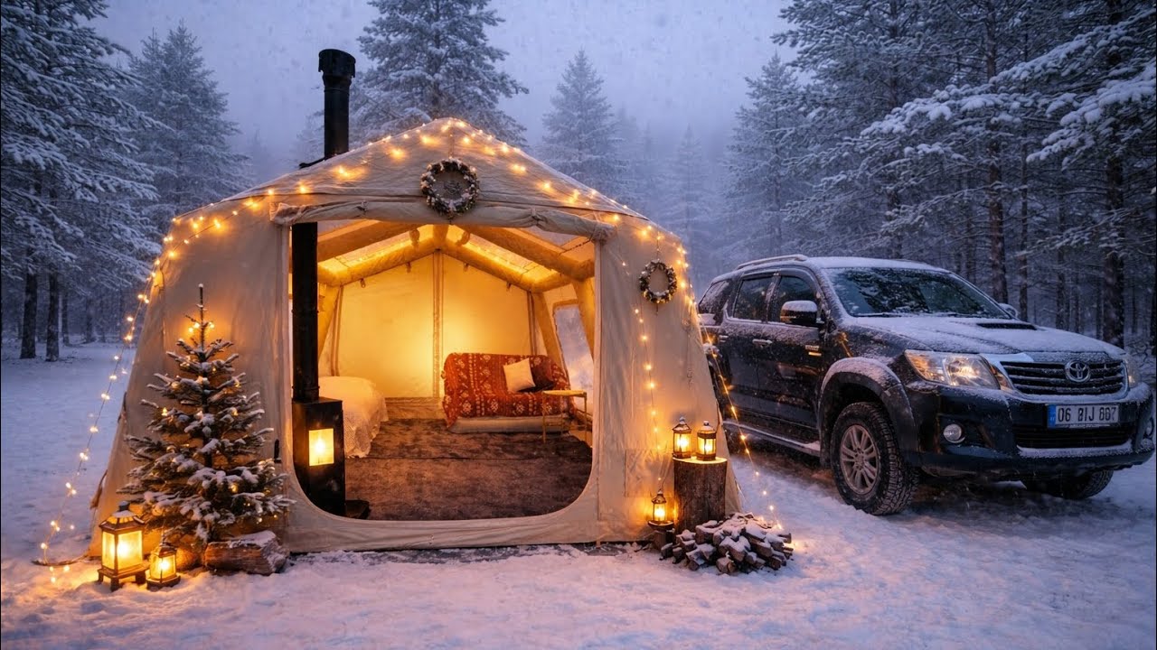 KARLAR ALTINDA SICACIK YILBAŞI KAMPI ❄️🎄