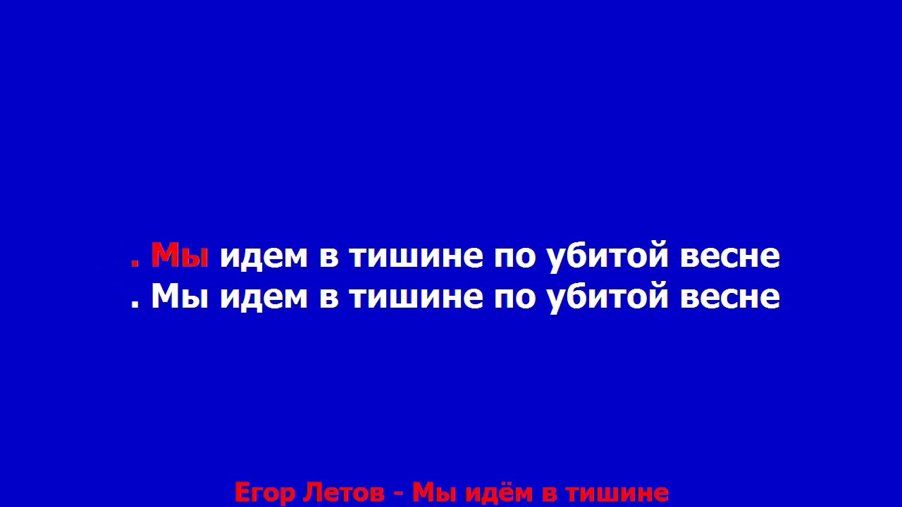 Егор Летов - Мы идём в тишине  КАРАОКЕ
