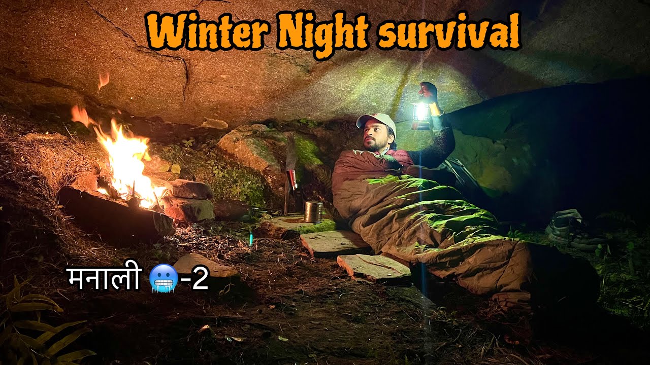 -2°C🥶||Solo Winter survival camping in Manali forest ||full night survival #survival #asmr #camping 