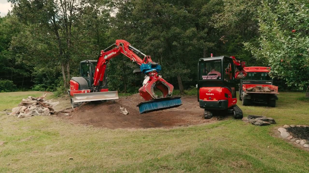KX057 & KX018 Landscaping Demo with CMP Hydra Grapples