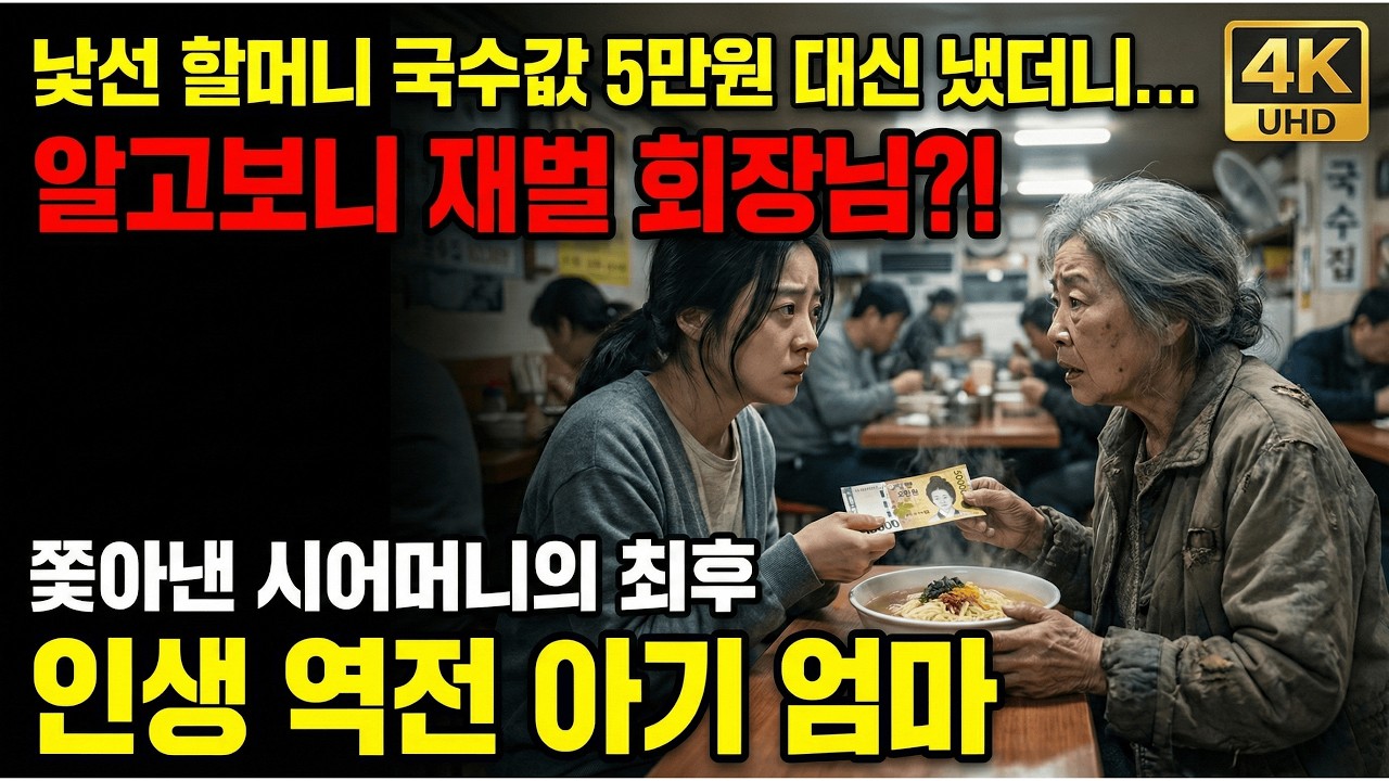 시어머니께 쫓겨나 야시장에서 노점상을 하던 중, 돈 없는 할머니의 국수 값을 대신 내줬더니 벌어진 놀라운 일