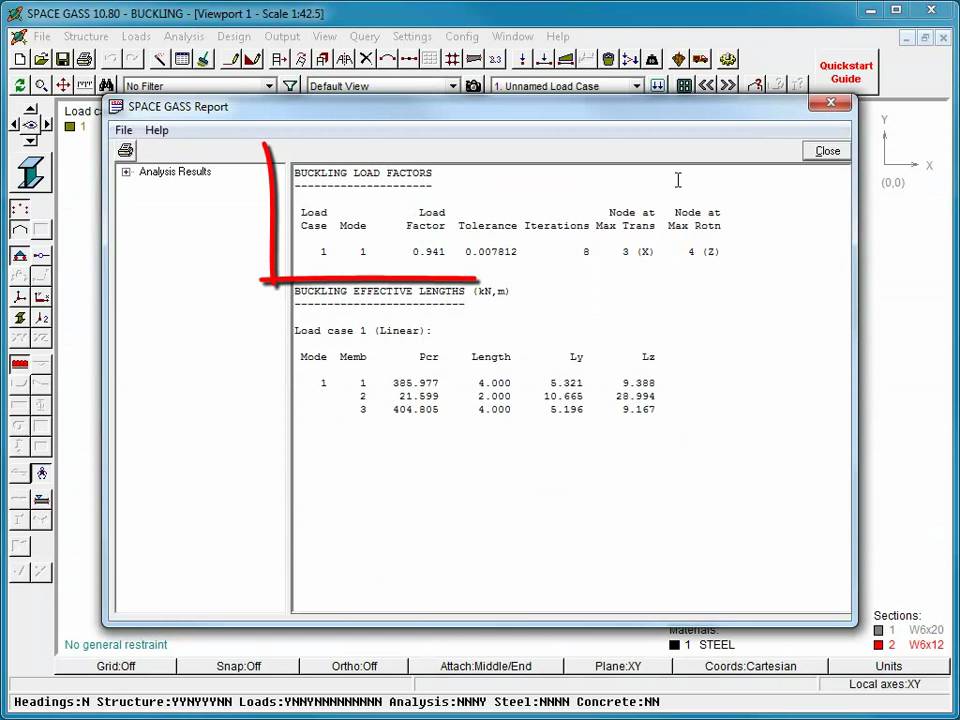 SPACE GASS Buckling Analysis