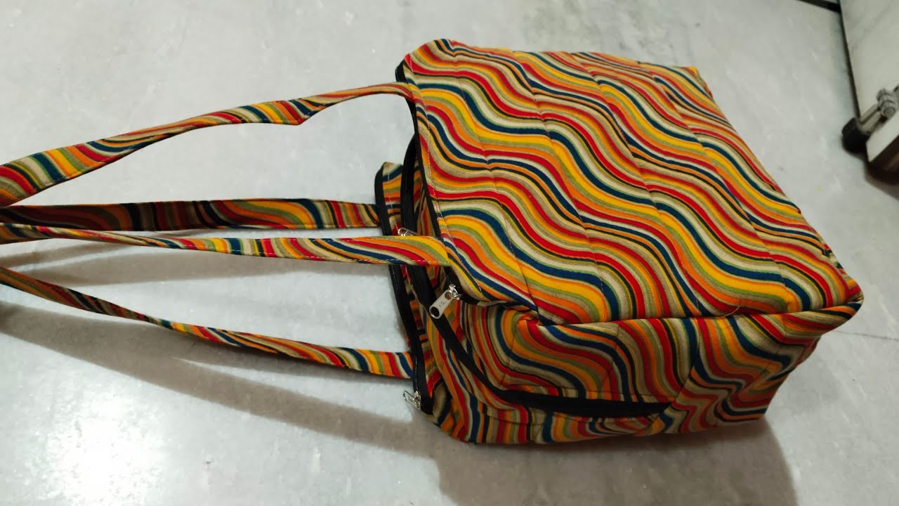 Biggest Secret, One cut magic ✨ 7 pockets Bag Diy । Travel bag making at home with cloth