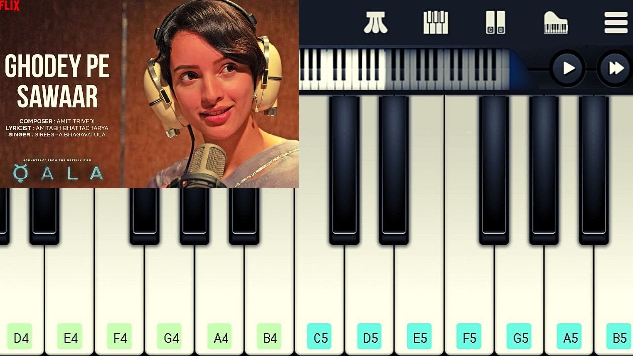 Ghodey Pe Sawaar Piano Cover With Lyrics - Qala - Triptii Dimri - Walkband App