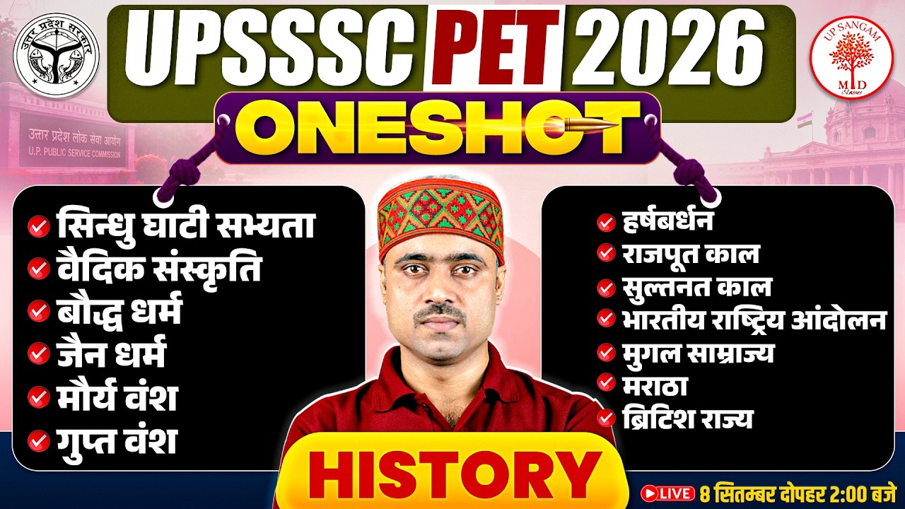 UPSSSC PET HISTORY MARATHON 2026 | UPSSSC PET HISTORY PYQS 2026 | UPSSSC PET HISTORY BY UP SANGAM