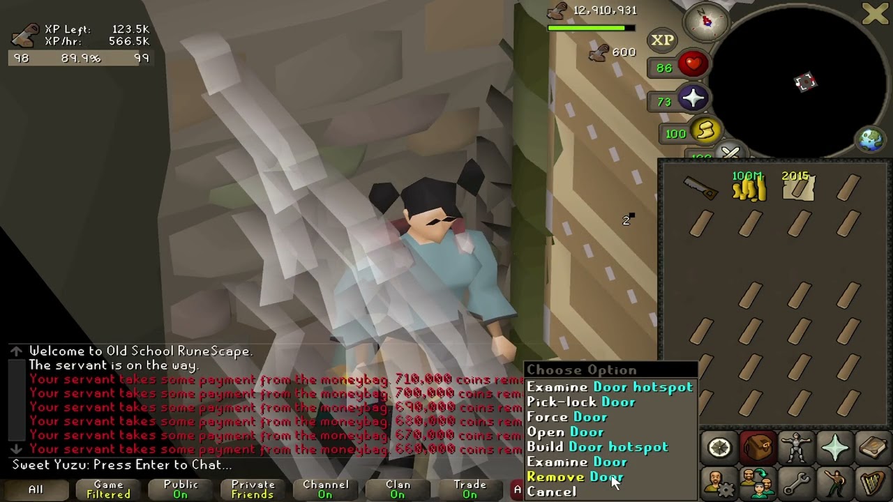 Oak dungeon doors to 99 construction, 560k xp/hr