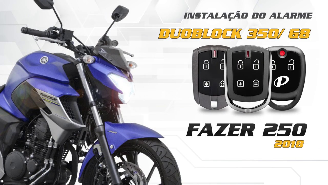 Instalação do alarme Pósitron Duoblock Universal G8 na Fazer 250 2018 (Informativo Técnico)