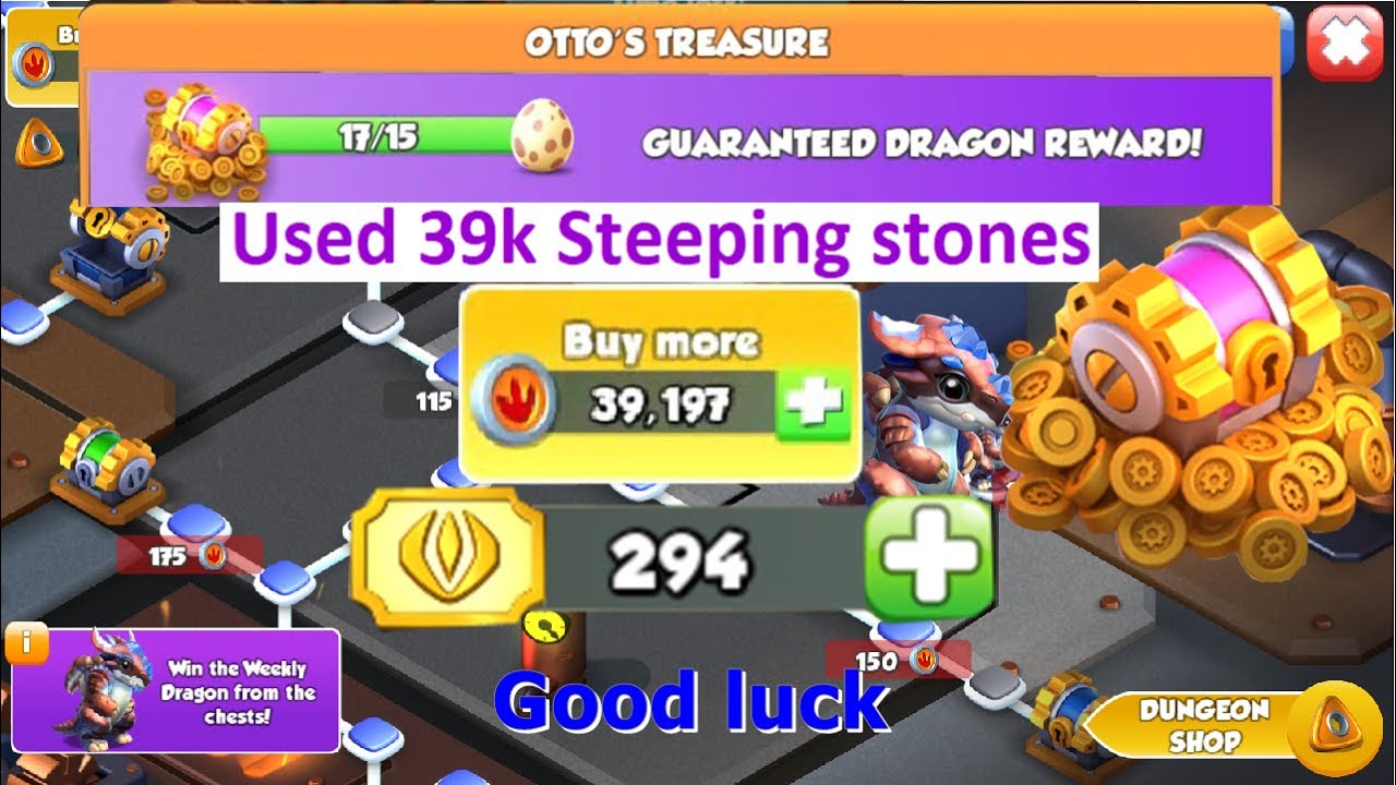 Used 39k Steeping stones } Energy Ancient Dungeon Grinding-Dragon Mania Legends | DML