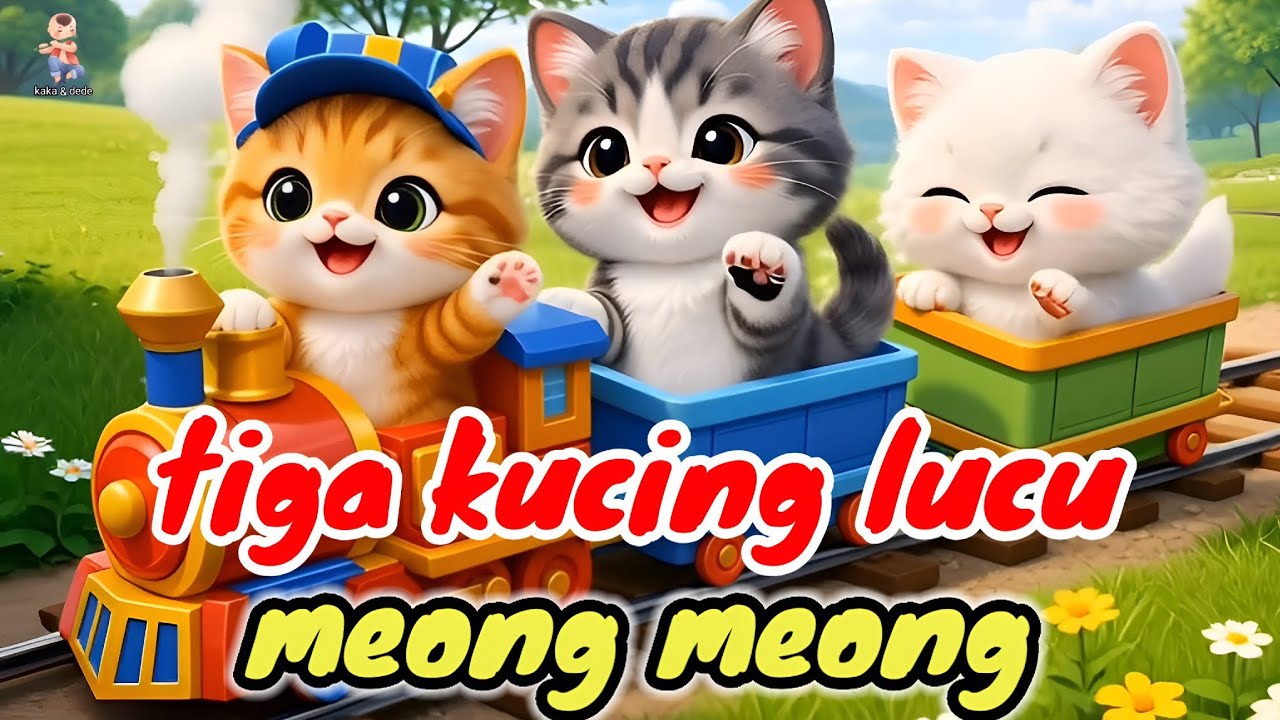 Tiga kucing lucu meong meong || lagu anak 🇮🇩 terbaru ..