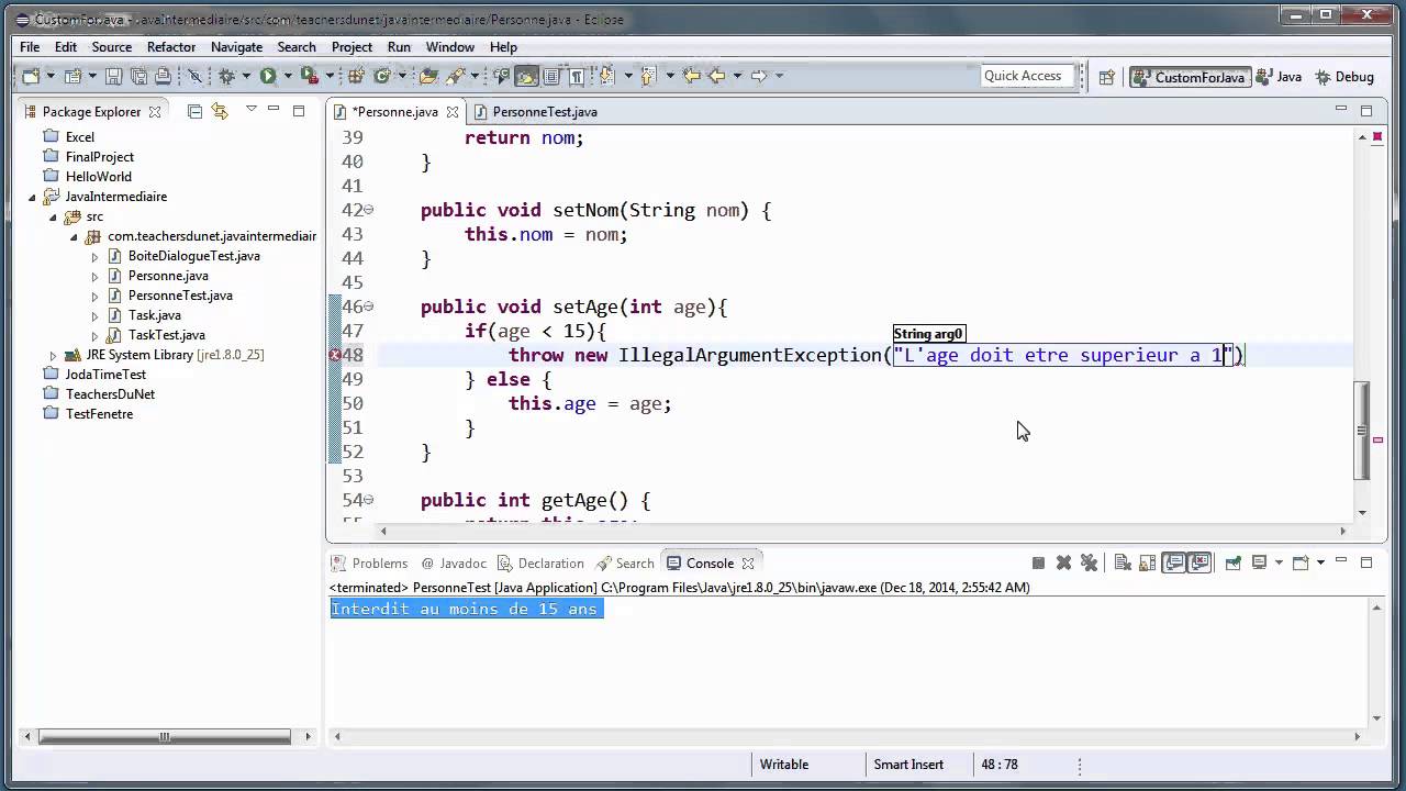 JAVA (Intermédiaire) - 19 - Les exceptions en Java