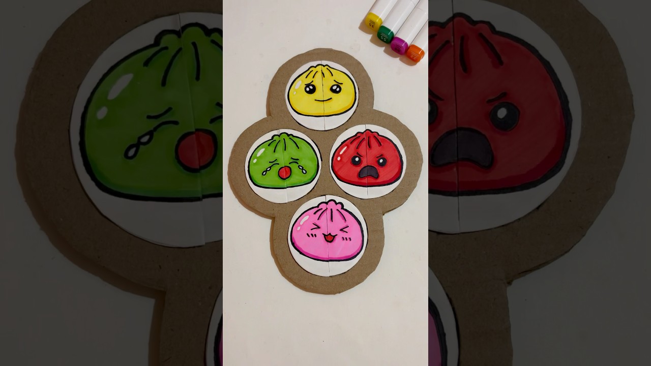 Dumplings skull transformation Amazing Cardboard Puzzle Game Challenge #shorts #dumplings