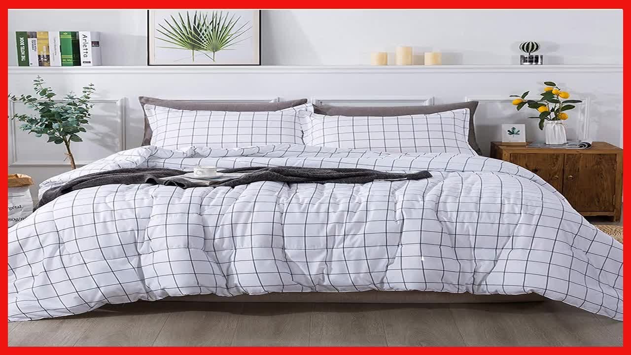 Experience Ultimate Comfort with the White Plaid Comforter Set