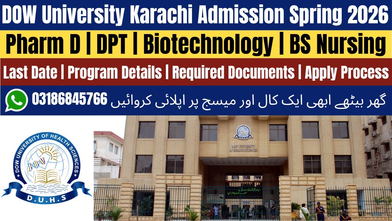 DOW University Karachi Admission 2025 | DOW University Karachi Nursing | Nursing Admission 2025
